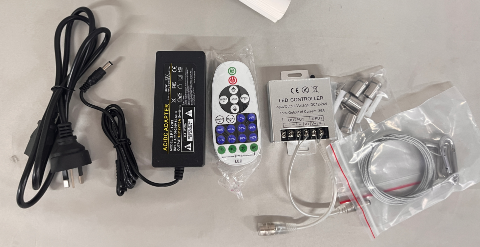 Neon sign Accessories (remote control, dimmer, plug, adapter & installation kit)