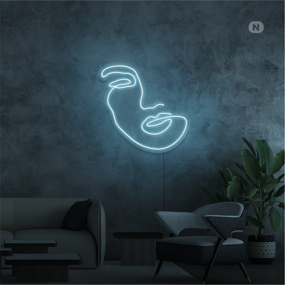 Neon Sign Woman Face