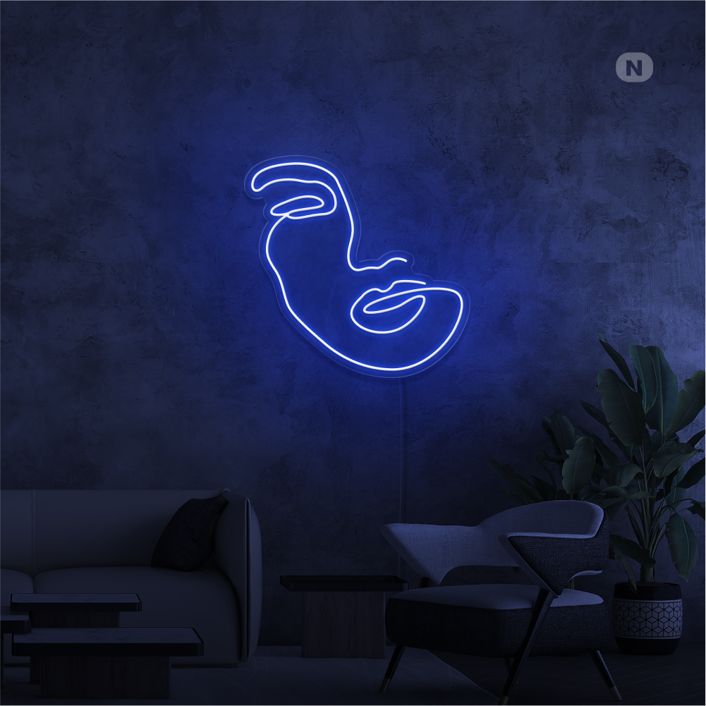 Neon Sign Woman Face