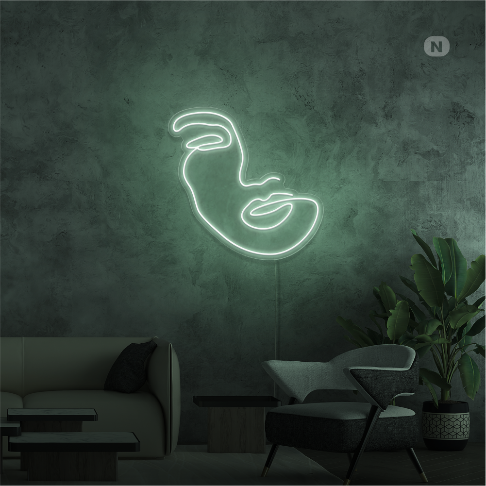 Neon Sign Woman Face