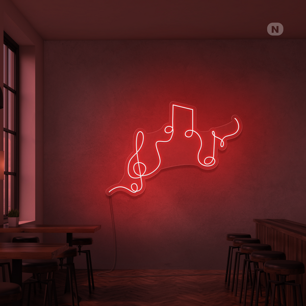 Neon Sign Musical Notes
