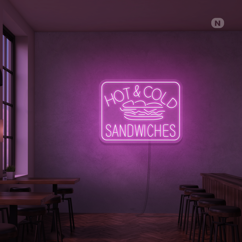 Neon Sign Hot & Cold Sandwiches Neon Sign Hot & Cold Sandwiches